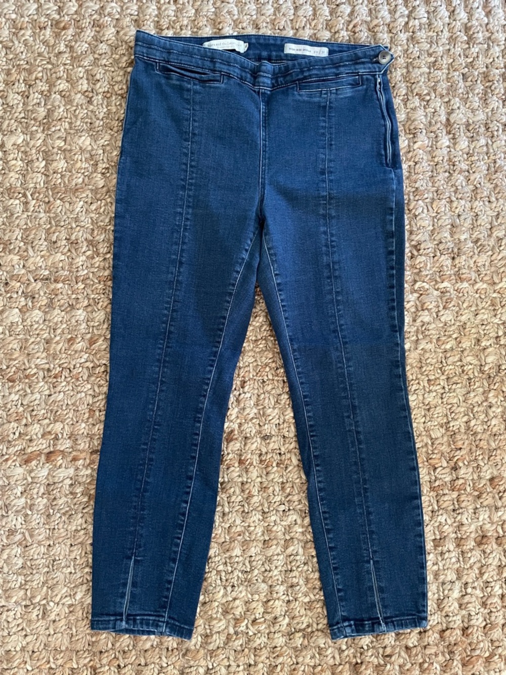 Pilcro Anthropologie High-Rise Skinny Jeans w/ Side Zipper | Dark Wash | Size 31